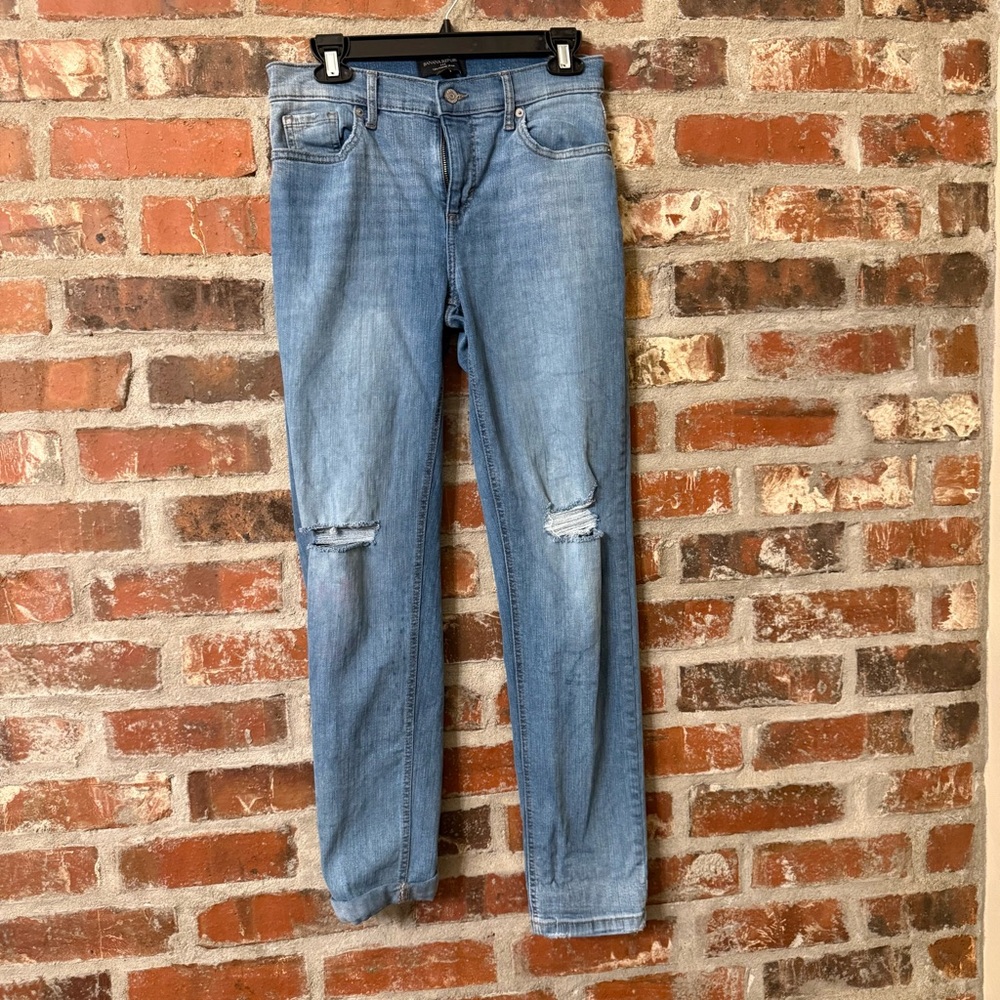 Banana Republic Light Blue Distressed Straight Jeans